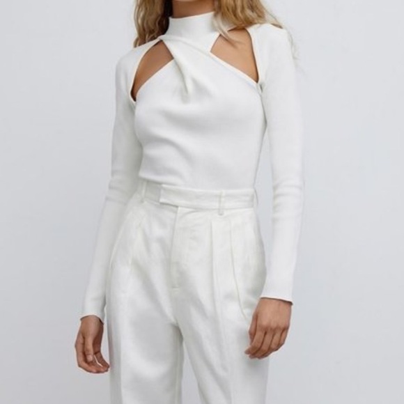 Significant Other white ribbed top with cut-outs Sz. 4 NWOT - Picture 1 of 8